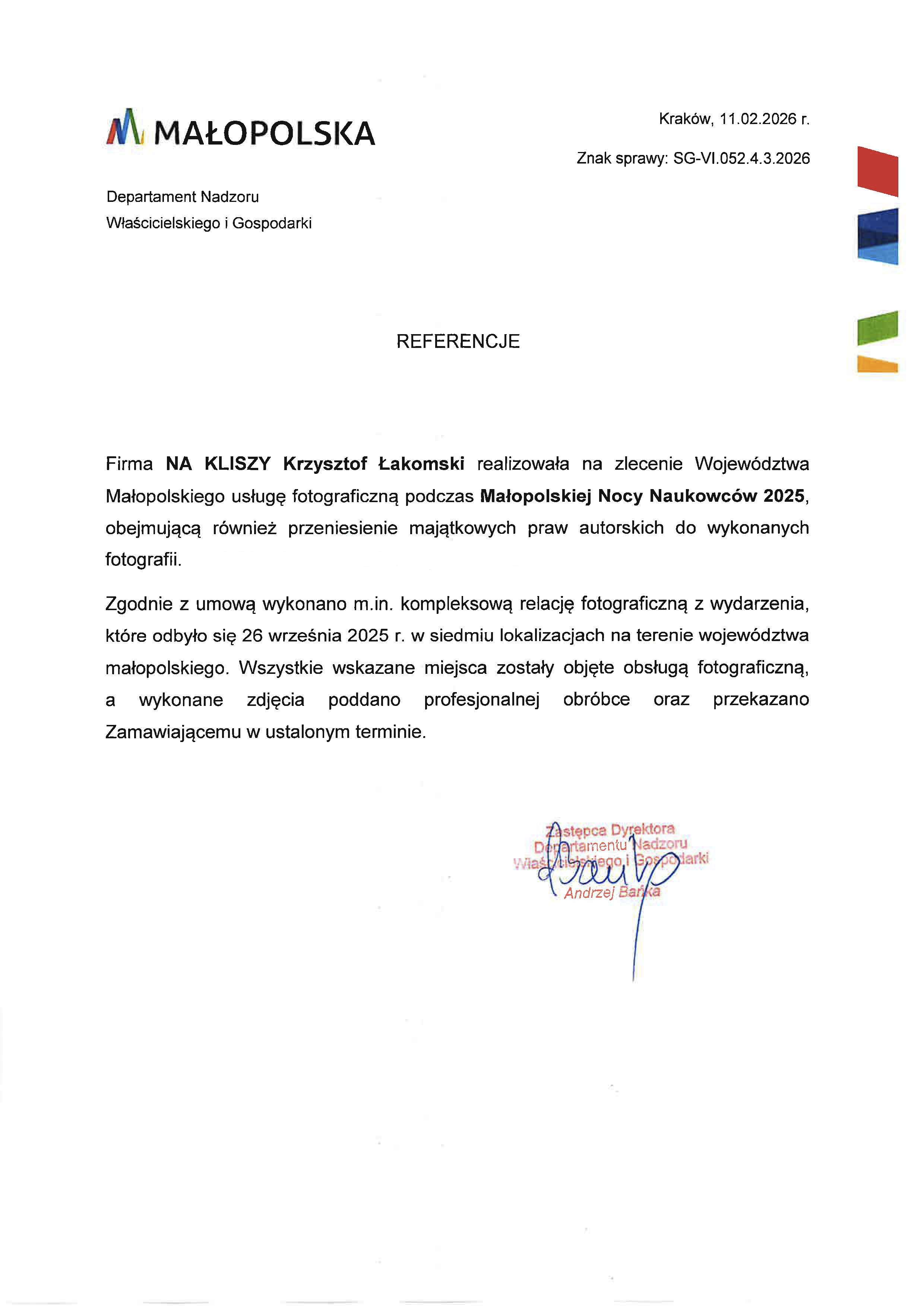List referencyjny Województwo małoposkie